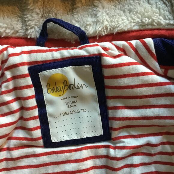 Baby Boden navy corduroy toggle coat - Picture 5 of 7